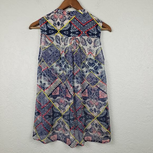 Gypsy 05 Silk Blouse Button Up Sleeveless Print - XS - Picture 3 of 5